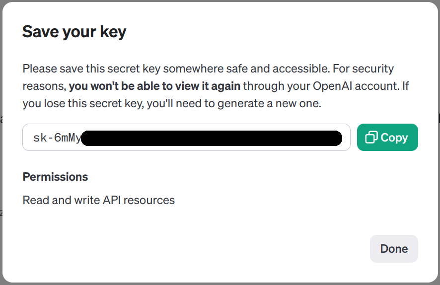 img Copy new API key