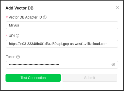 img Milvus Vector DB Configuration