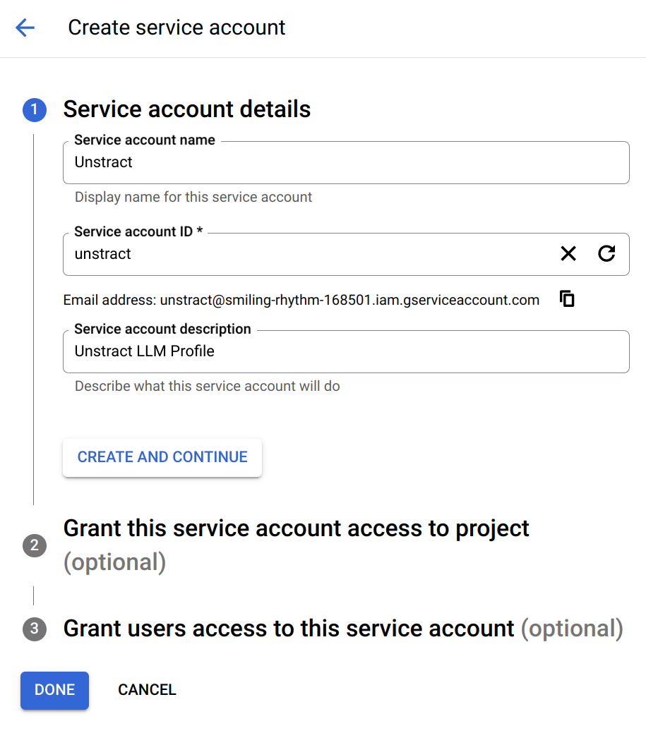 img Create new Service Account