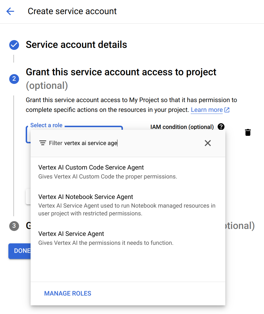 img Grant service account access to Vertex AI