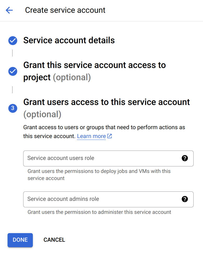 img Grant user access to this service account