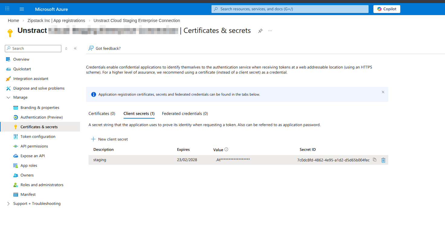 Create a Client Secret