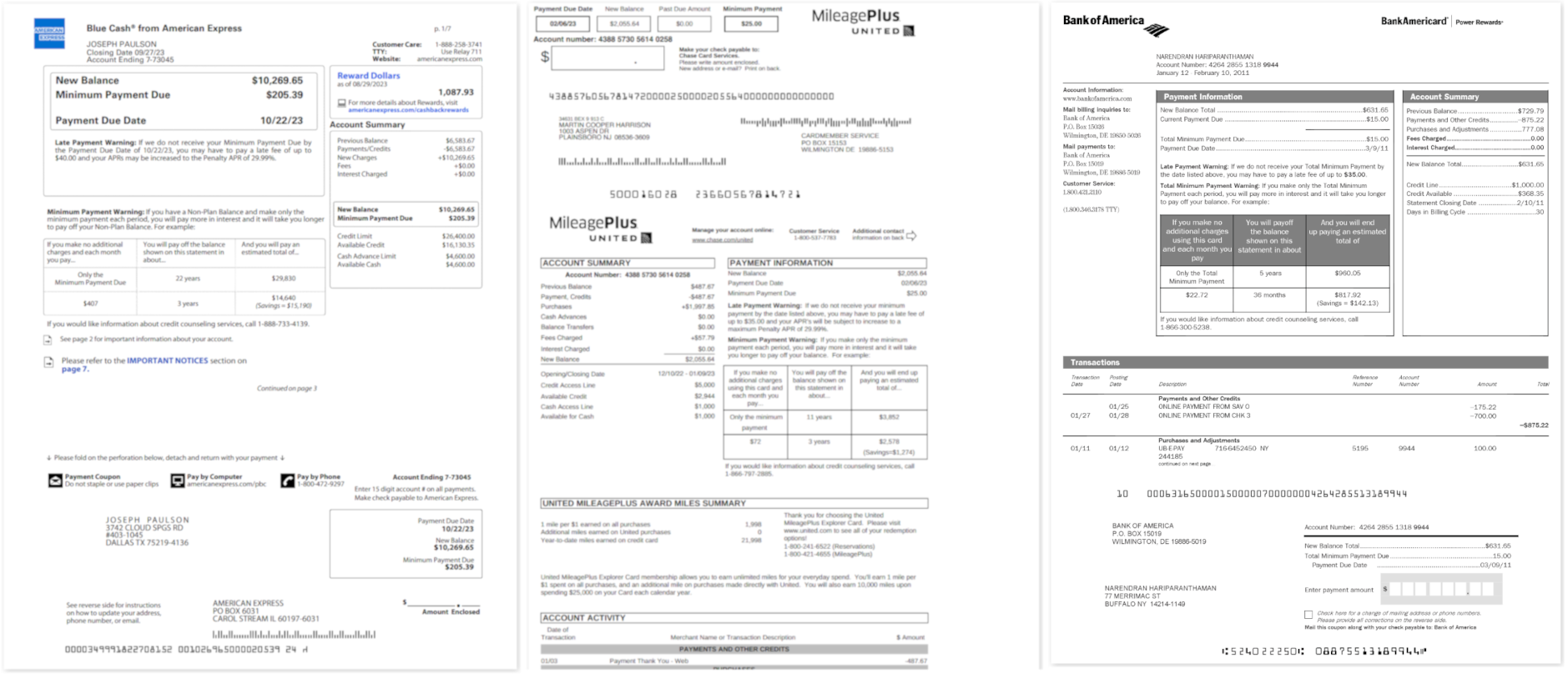 img Credit Card Statement Samples