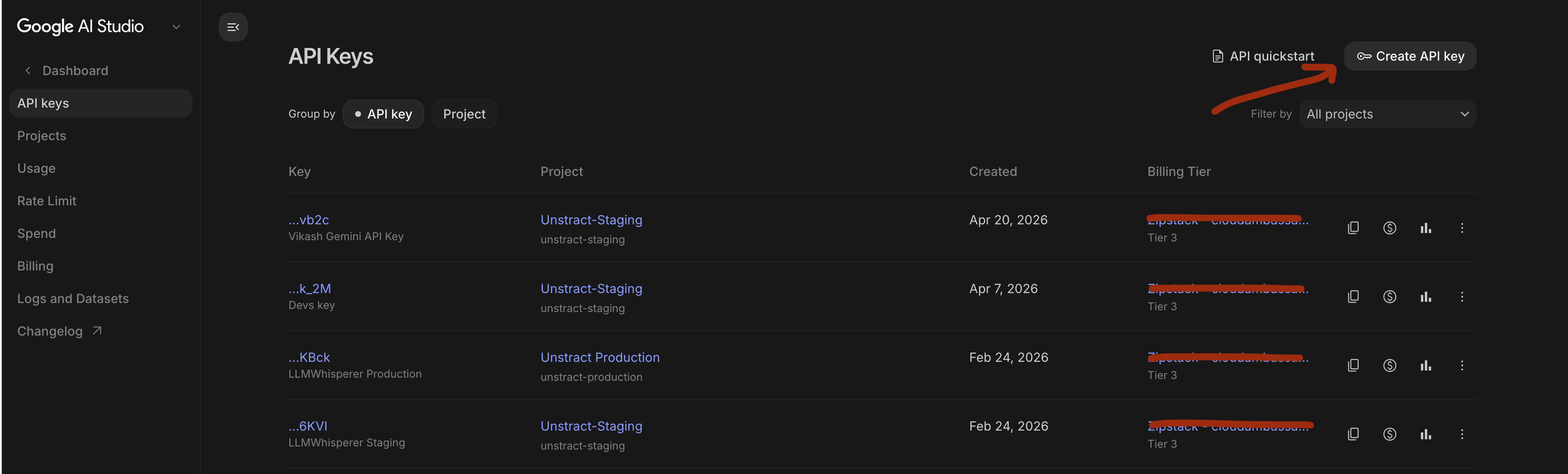 img Gemini API Key Creation