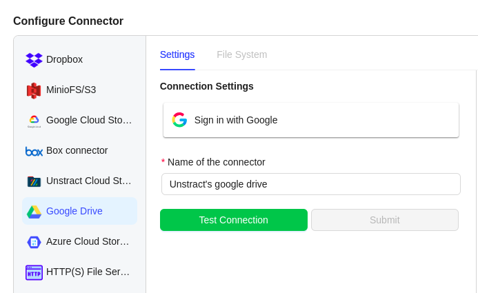 img Google Drive Filesystem Configuration