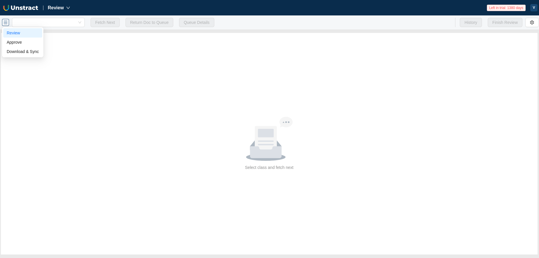 Review navigation menu