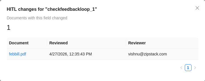 Documents with this field changed
