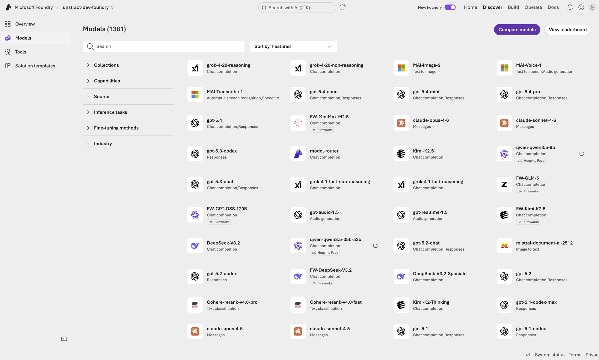 Azure AI Foundry Model Catalog