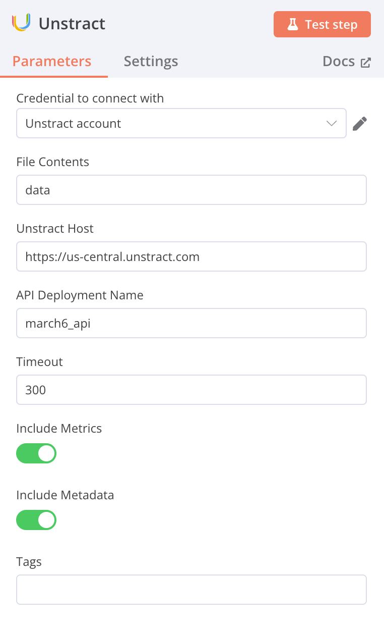 Input Parameters