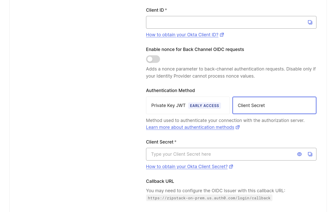 Auth0 — OIDC Connection Configuration