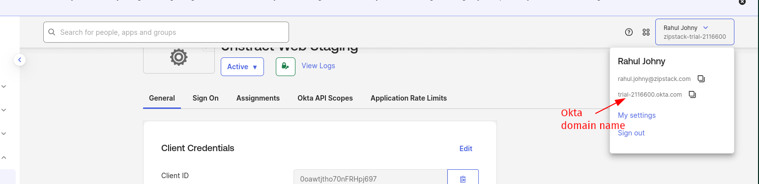 OIDC — Okta Domain Name