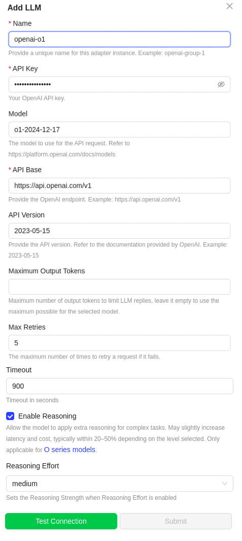 img OpenAI LLM Configuration