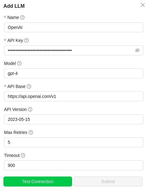 img OpenAI LLM Configuration