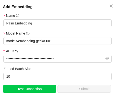 img Palm Embeddings Configuration