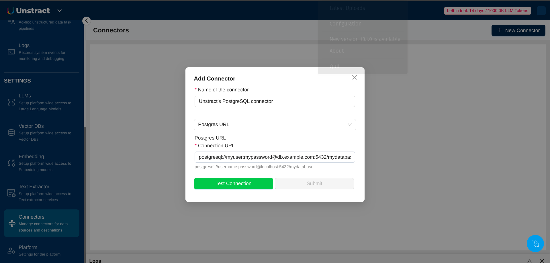 PostgreSQL Connector Configuration
