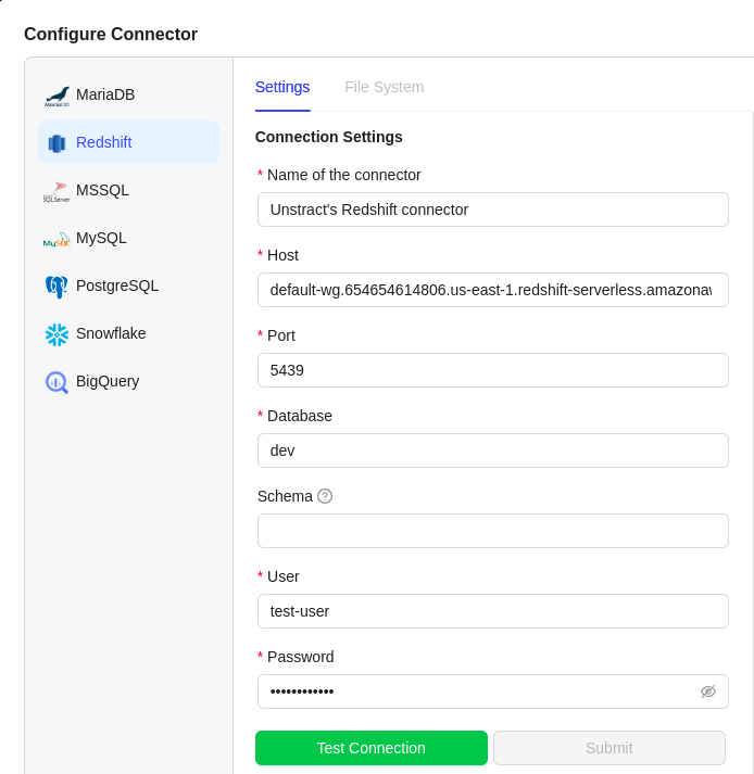 img Redshift Database Connector