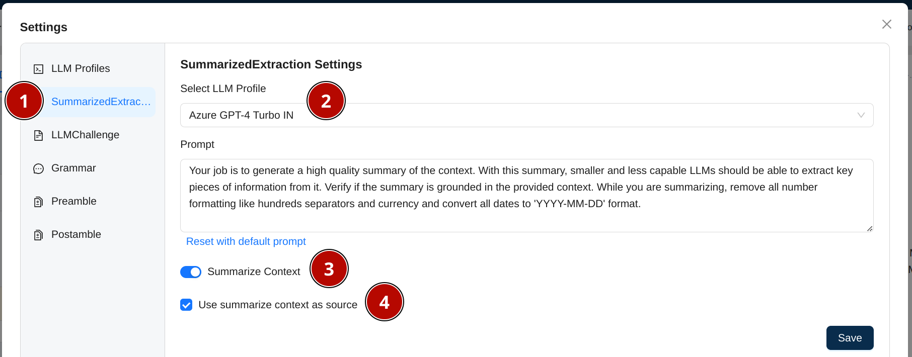 img SummarizedExtraction settings